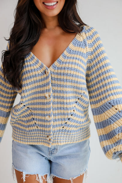 Snuggly Weather Striped Sweater Cardigan