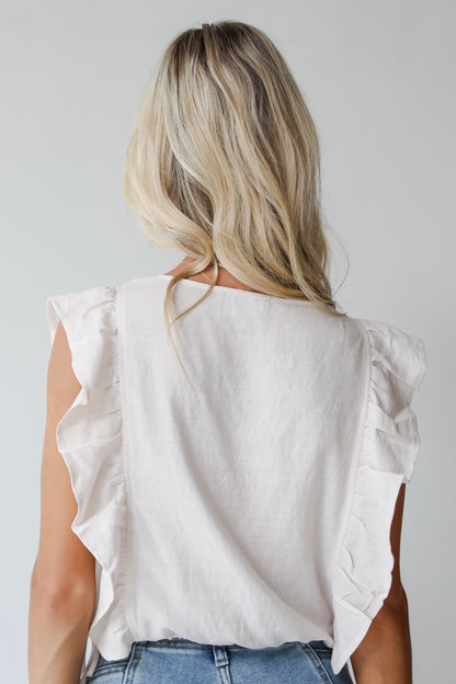 Radiating Elegance Ivory Surplice Blouse