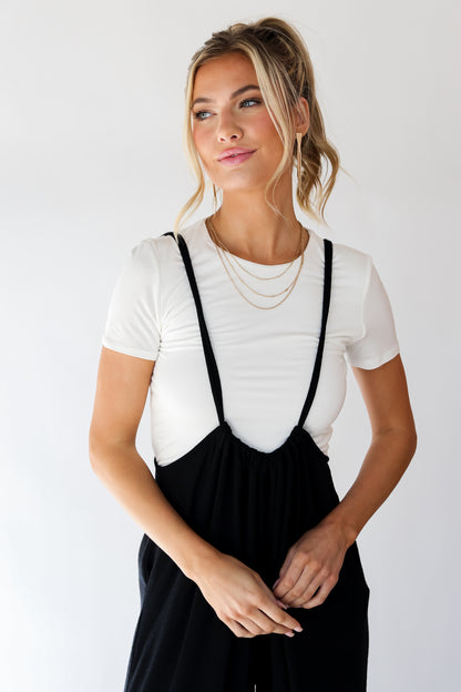 cute Suspender Jumpsuit close up