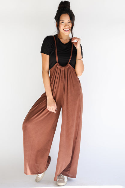 brown jump suit