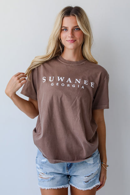 Brown Suwanee Georgia Block Letter Tee