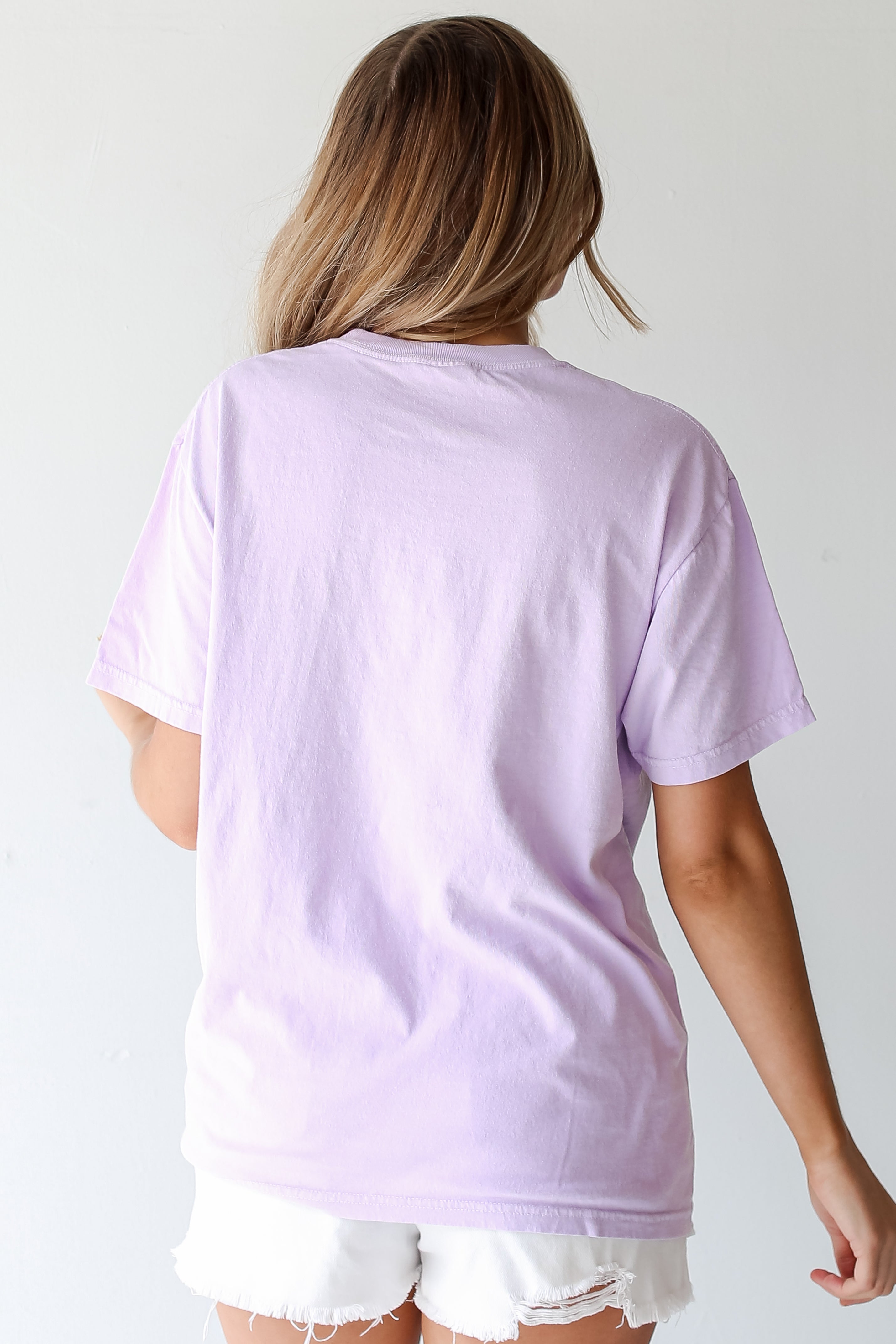 Lavender Suwanee Georgia Block Letter Tee back view