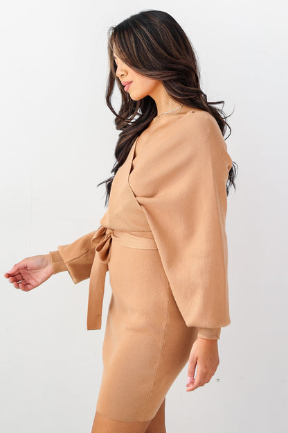 trendy brown sweater dress