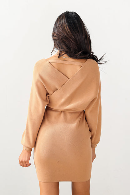 knit sweater dress back view