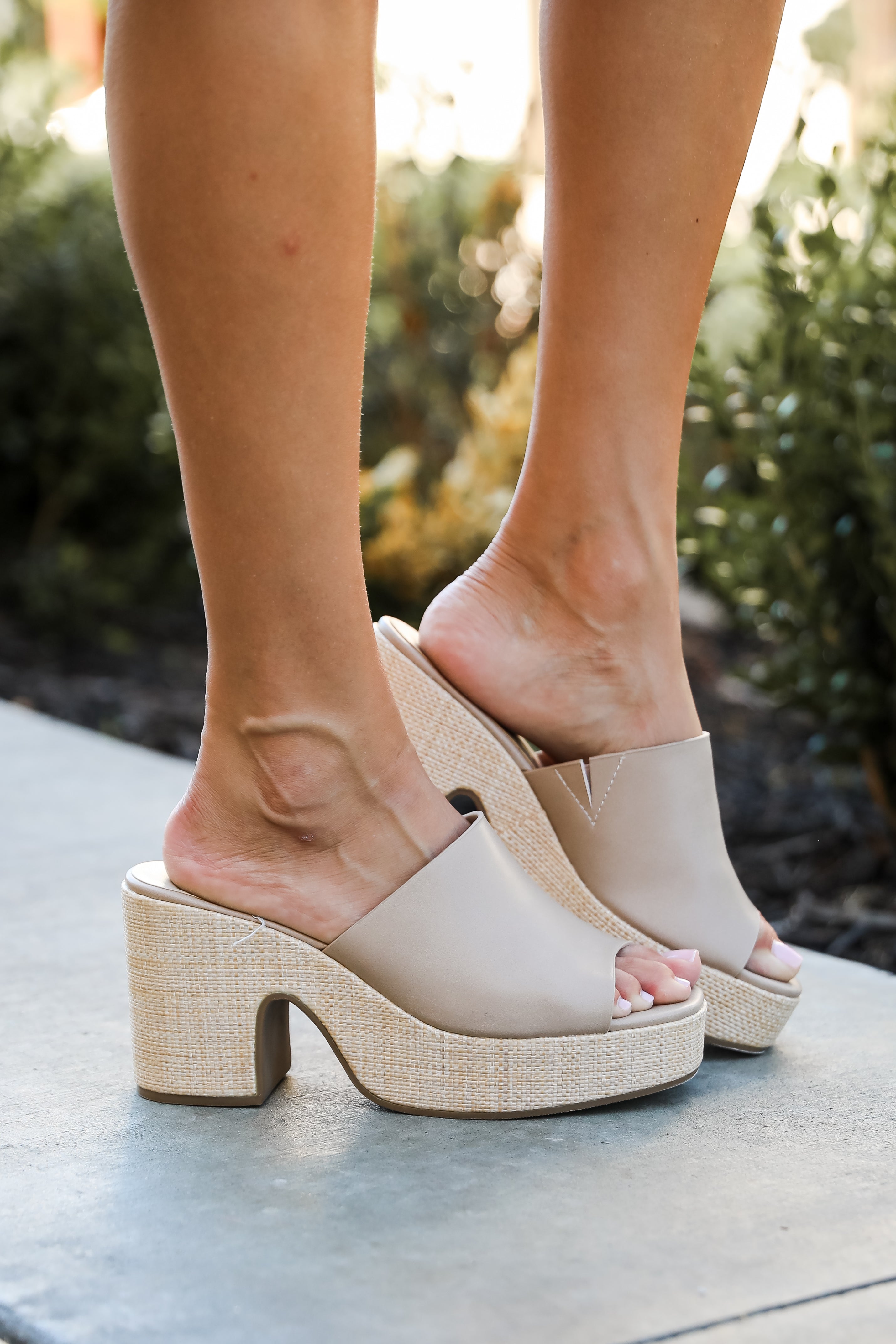 Sunny Steps Nude Platform Heels