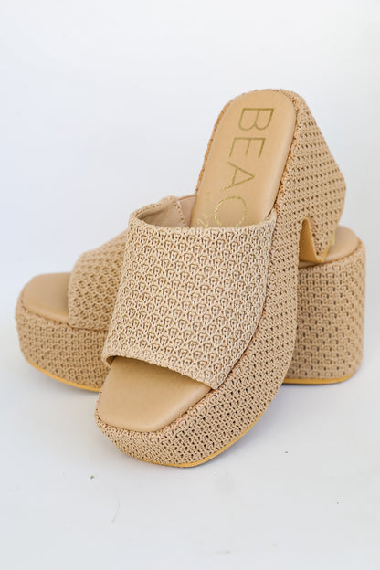 tan platform heels