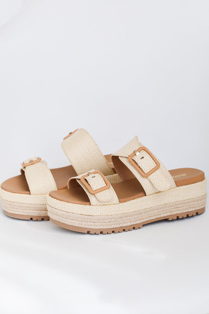 cute Platform Double Strap Sandals