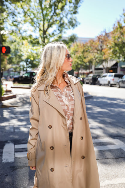 See The City Tan Trench Coat