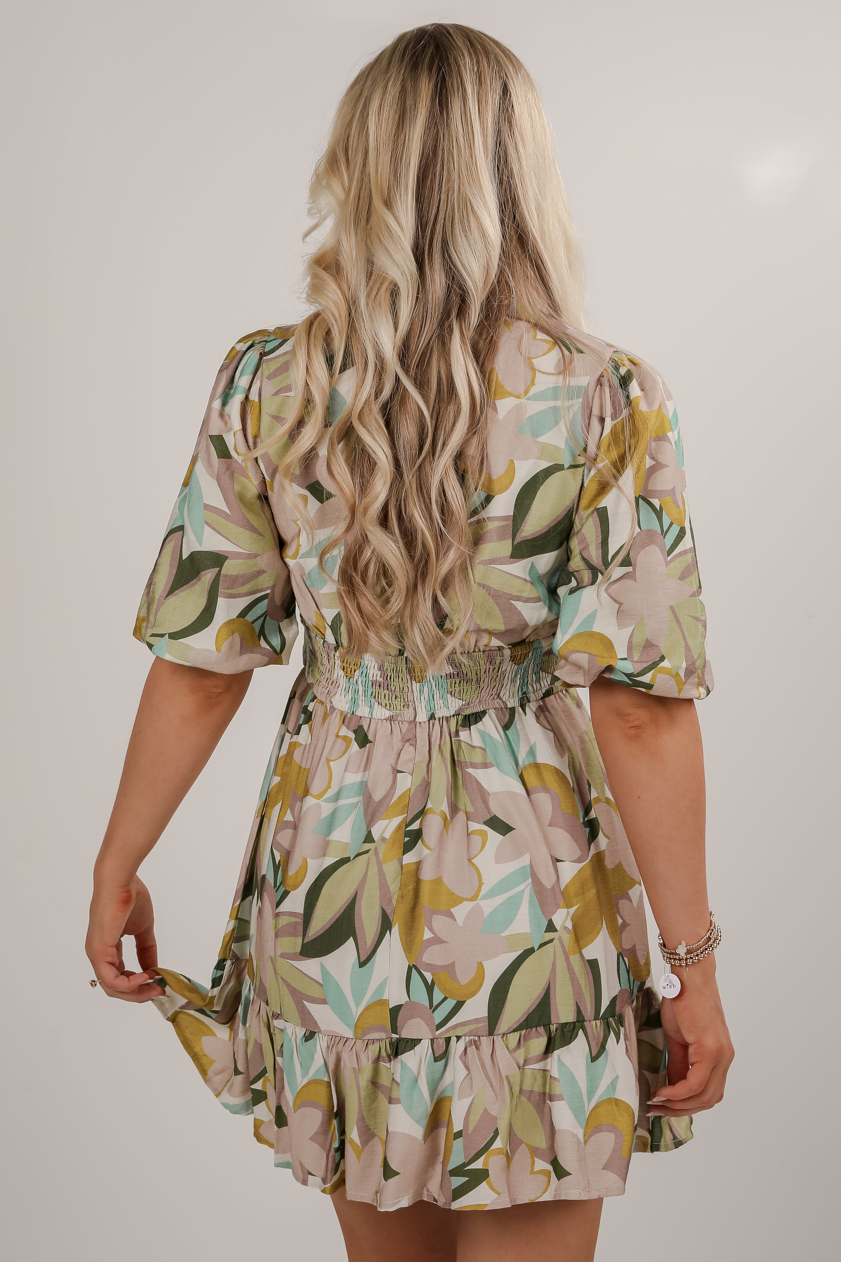 More Than Love Taupe Floral Mini Dress