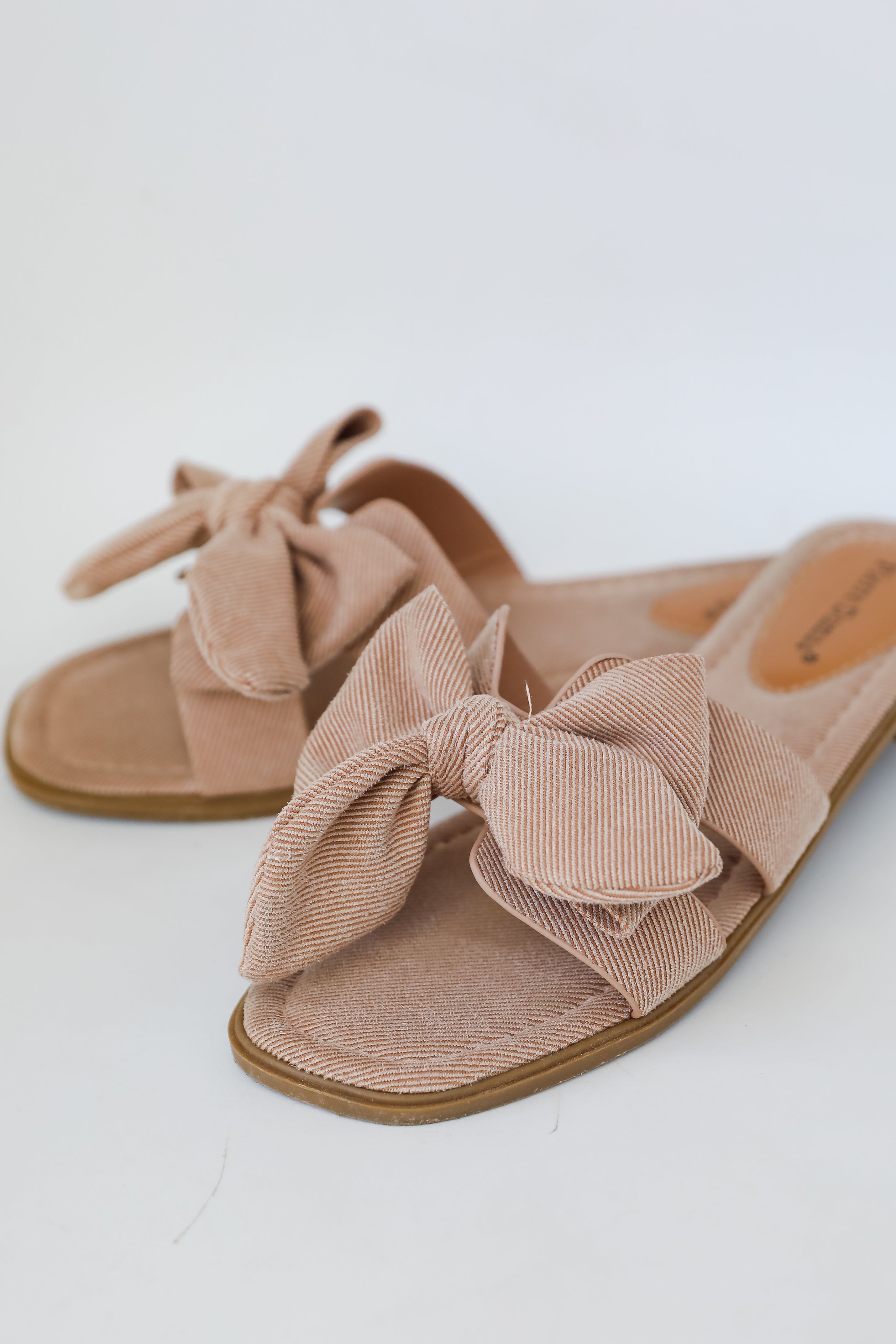 Serene Steps Taupe Bow Slide Sandals