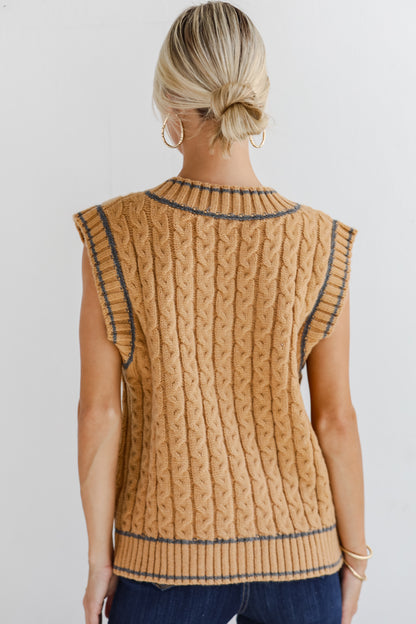 Posh Scholar Cable Knit Sweater Vest