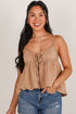 Conceptually Chic Taupe Linen Tank