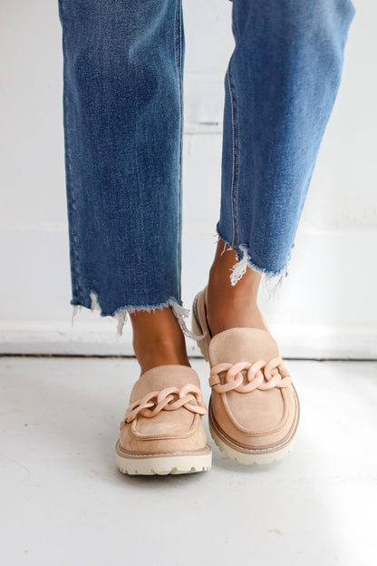 Chasing Perfection Taupe Slide-On Platform Loafers