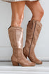 Rodeo Cutie Taupe Suede Western Boots