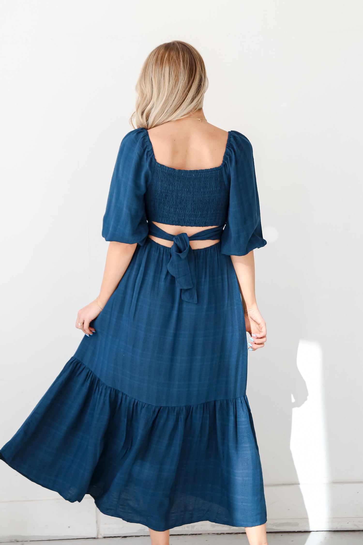 Teal Maxi Dress back view.  Cheap Dresses. Online cheap dresses