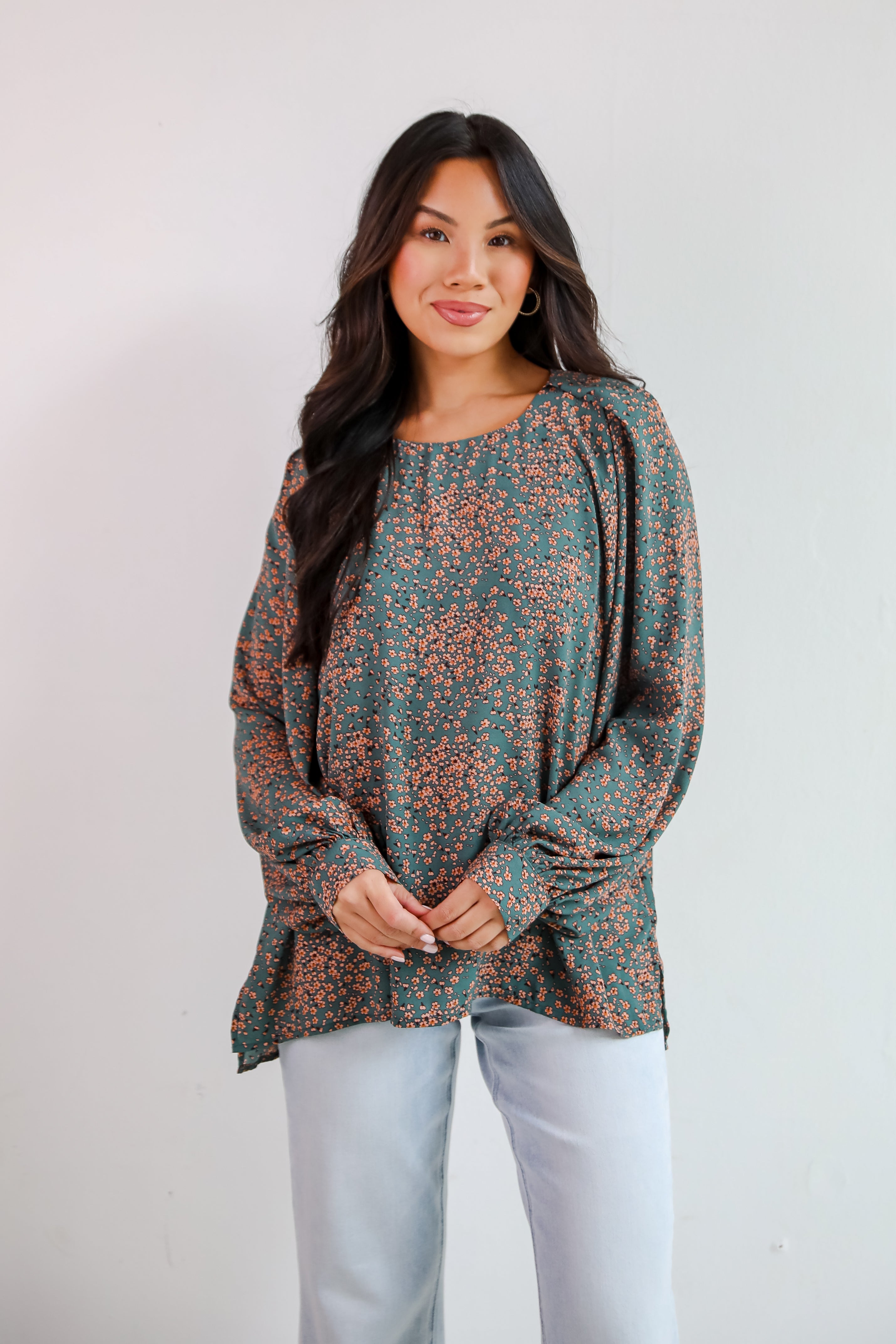 Sensational Attitude Teal Floral Blouse