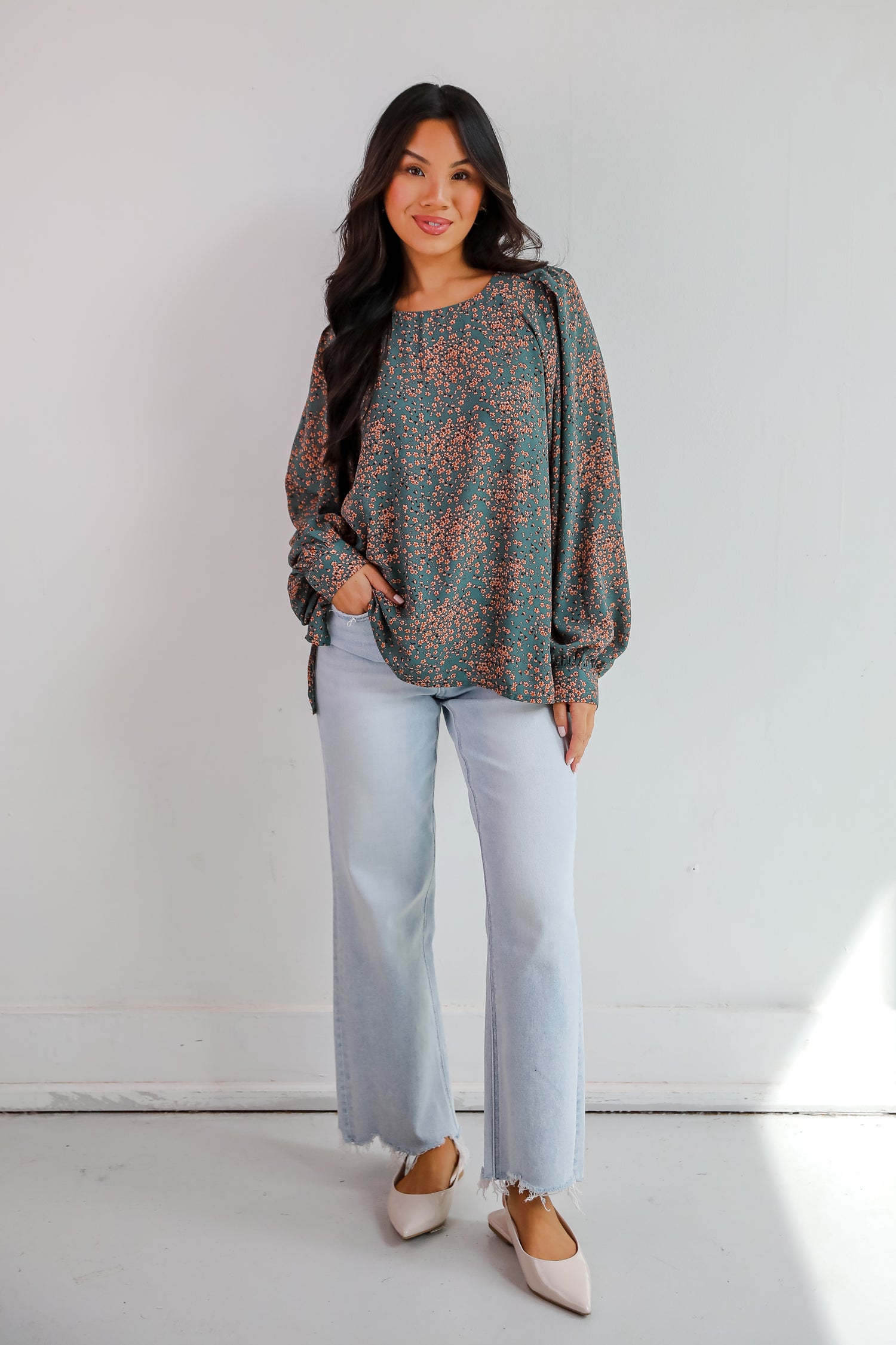 Sensational Attitude Teal Floral Blouse