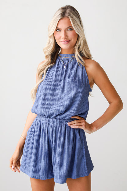 blue romper for women