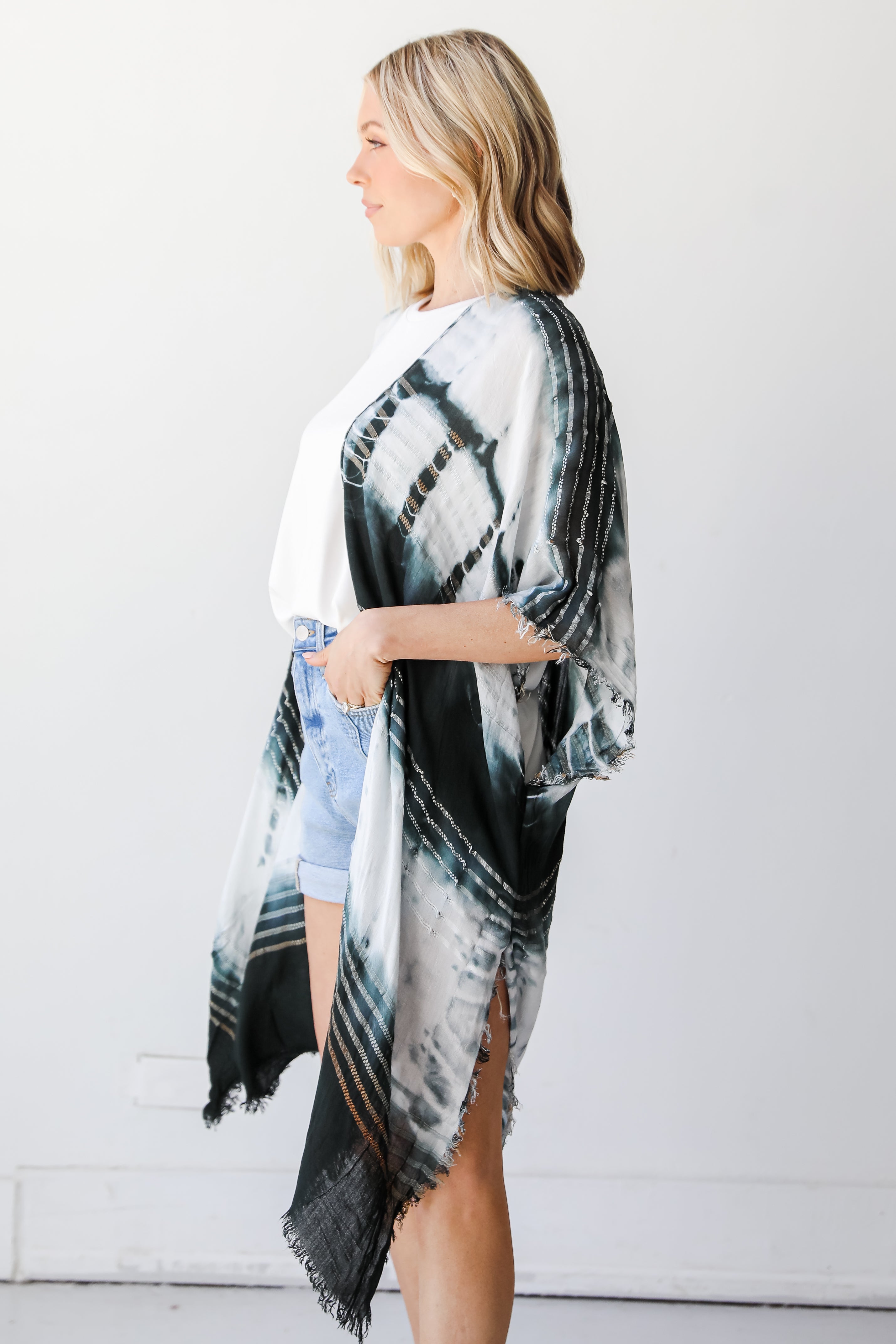 Tie-Dye Kimono side view