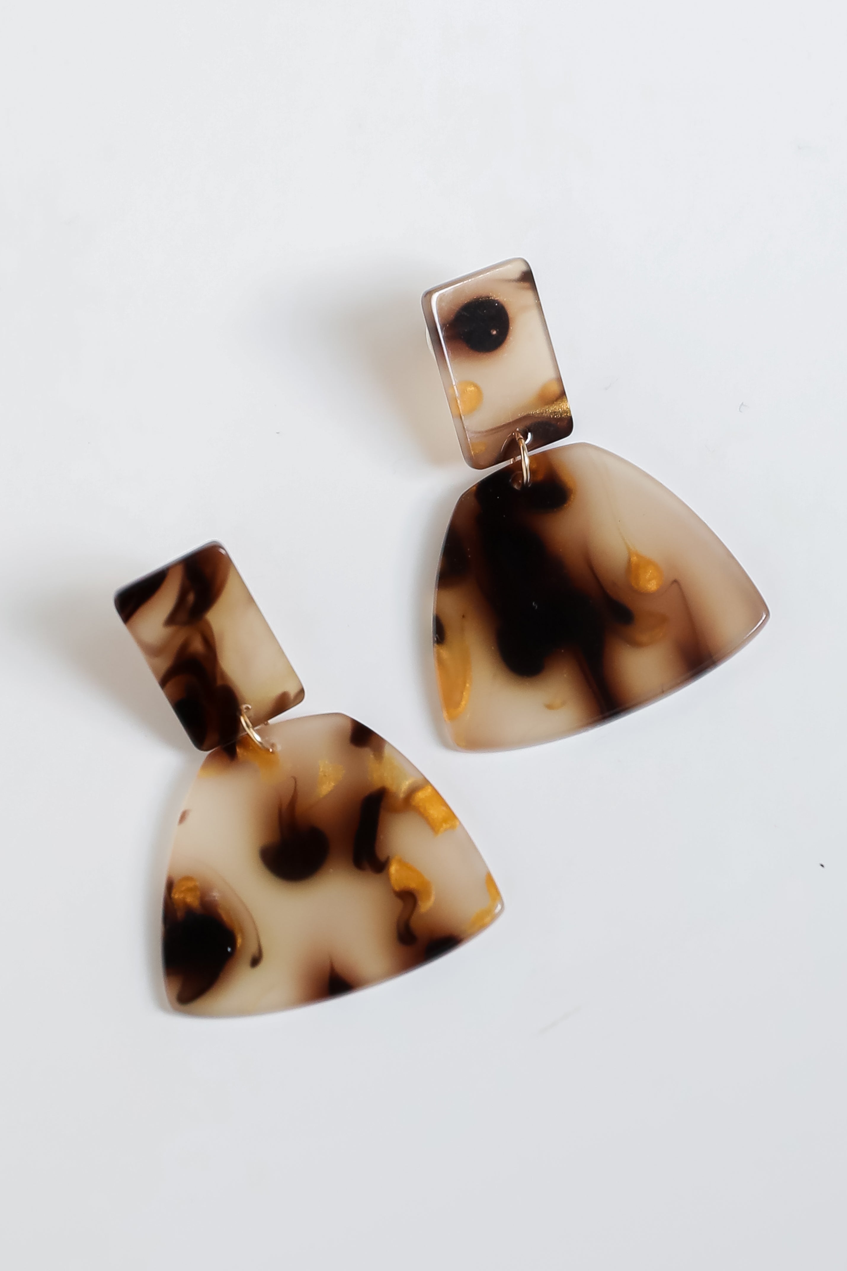 Paige Brown Tortoise Acrylic Drop Earrings