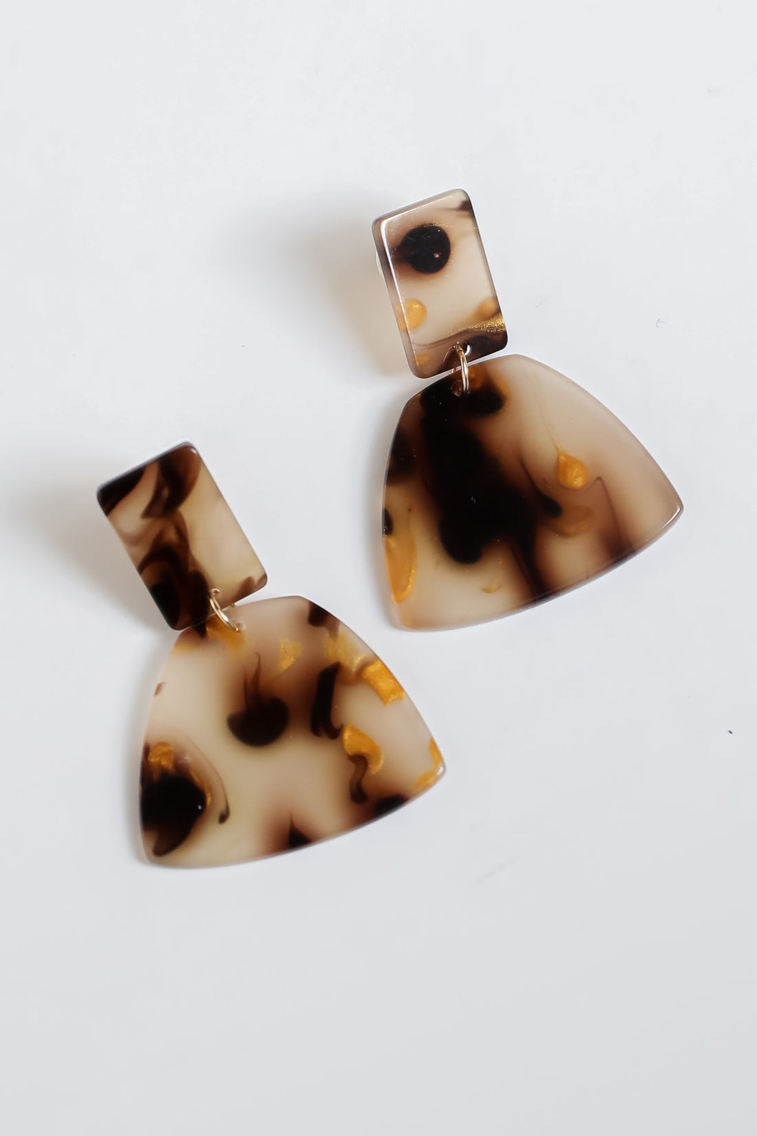 Paige Brown Tortoise Acrylic Drop Earrings