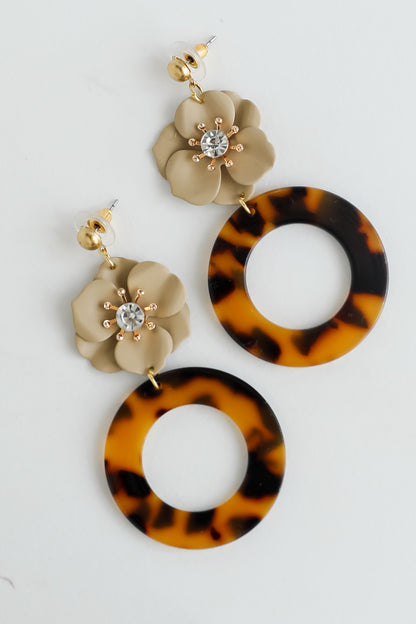 Selena Tortoise Flower Drop Earrings