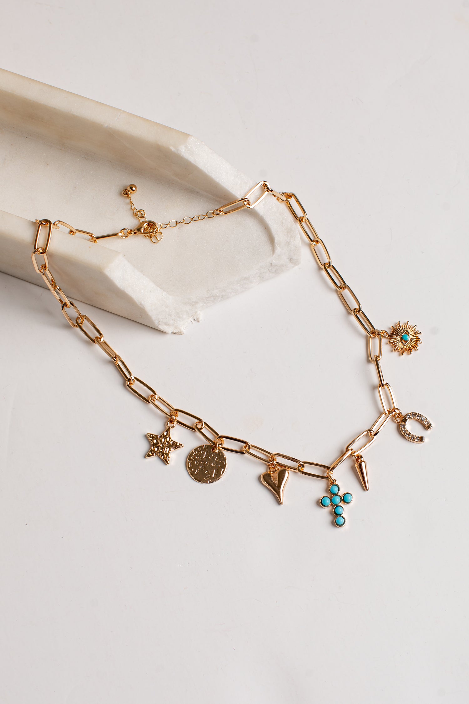 Lillie Turquoise Charm Necklace