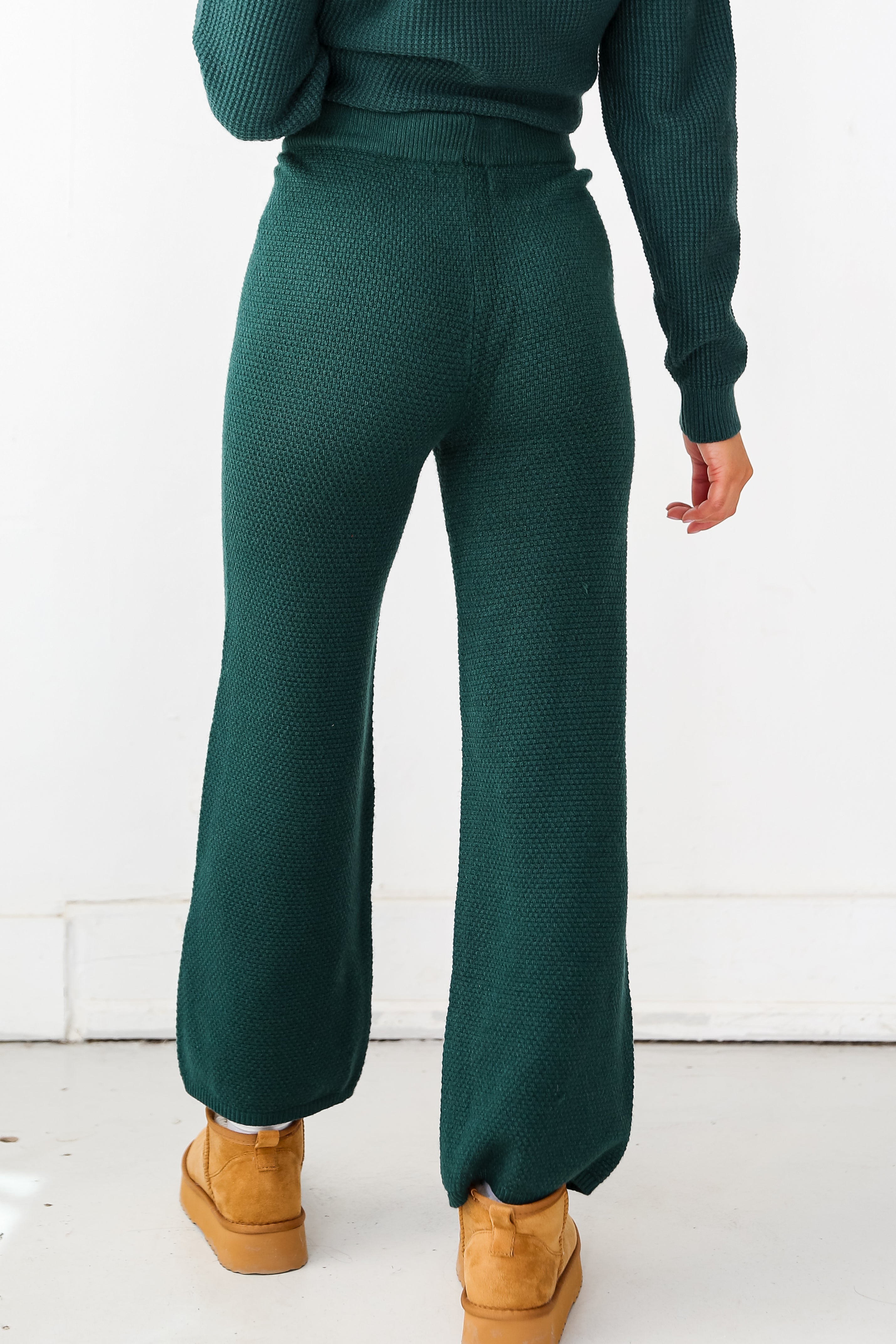 green Knit Pants back view