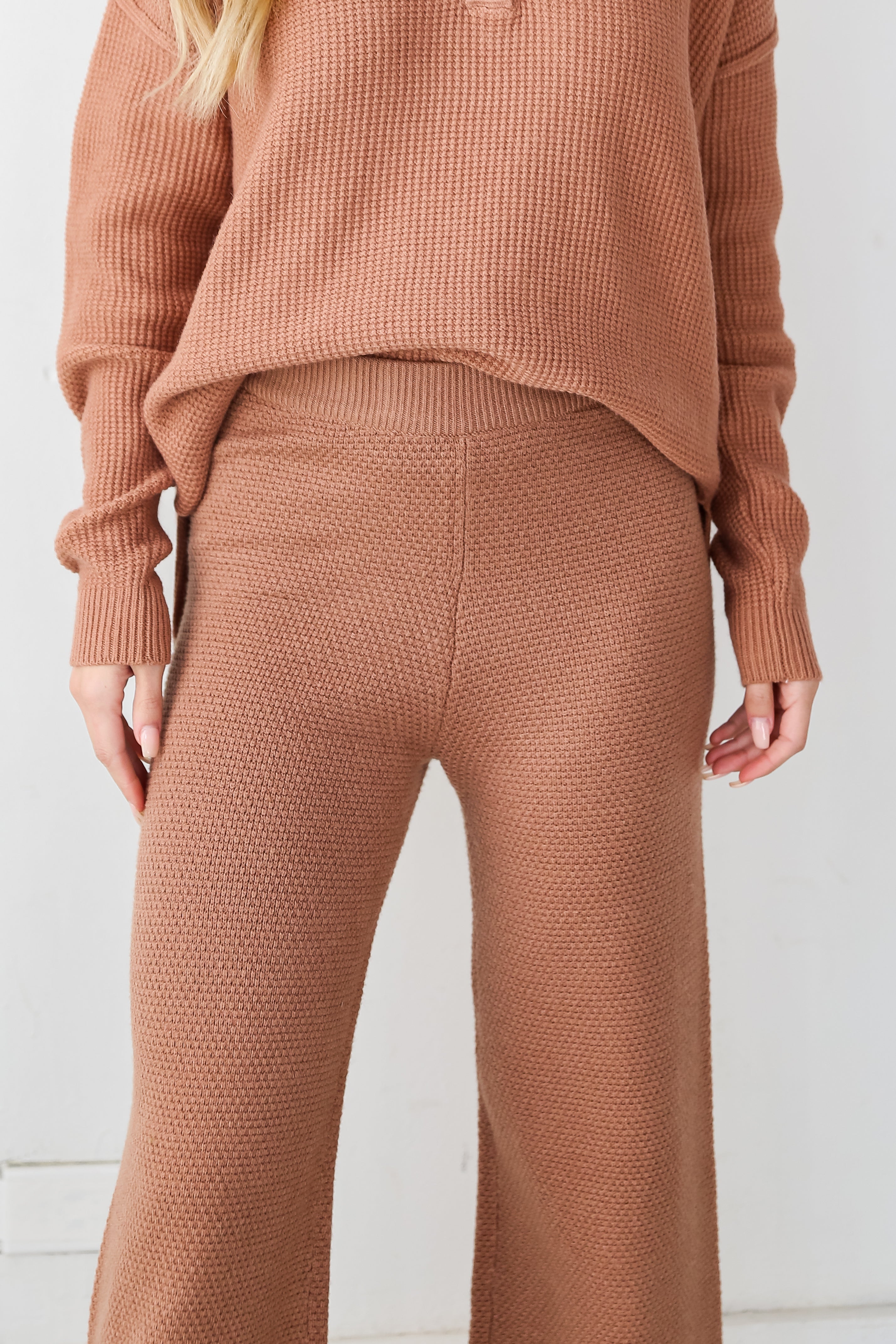 mocha Knit Pants close up