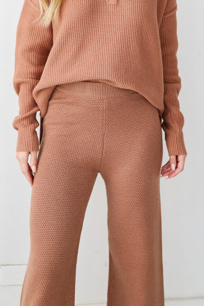 mocha Knit Pants close up