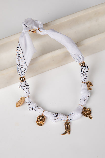 white bandana necklace