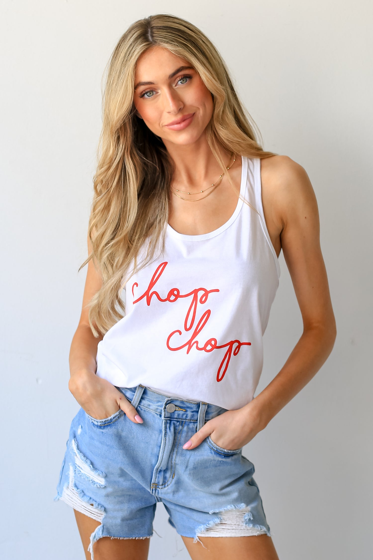 White Chop Chop Tank