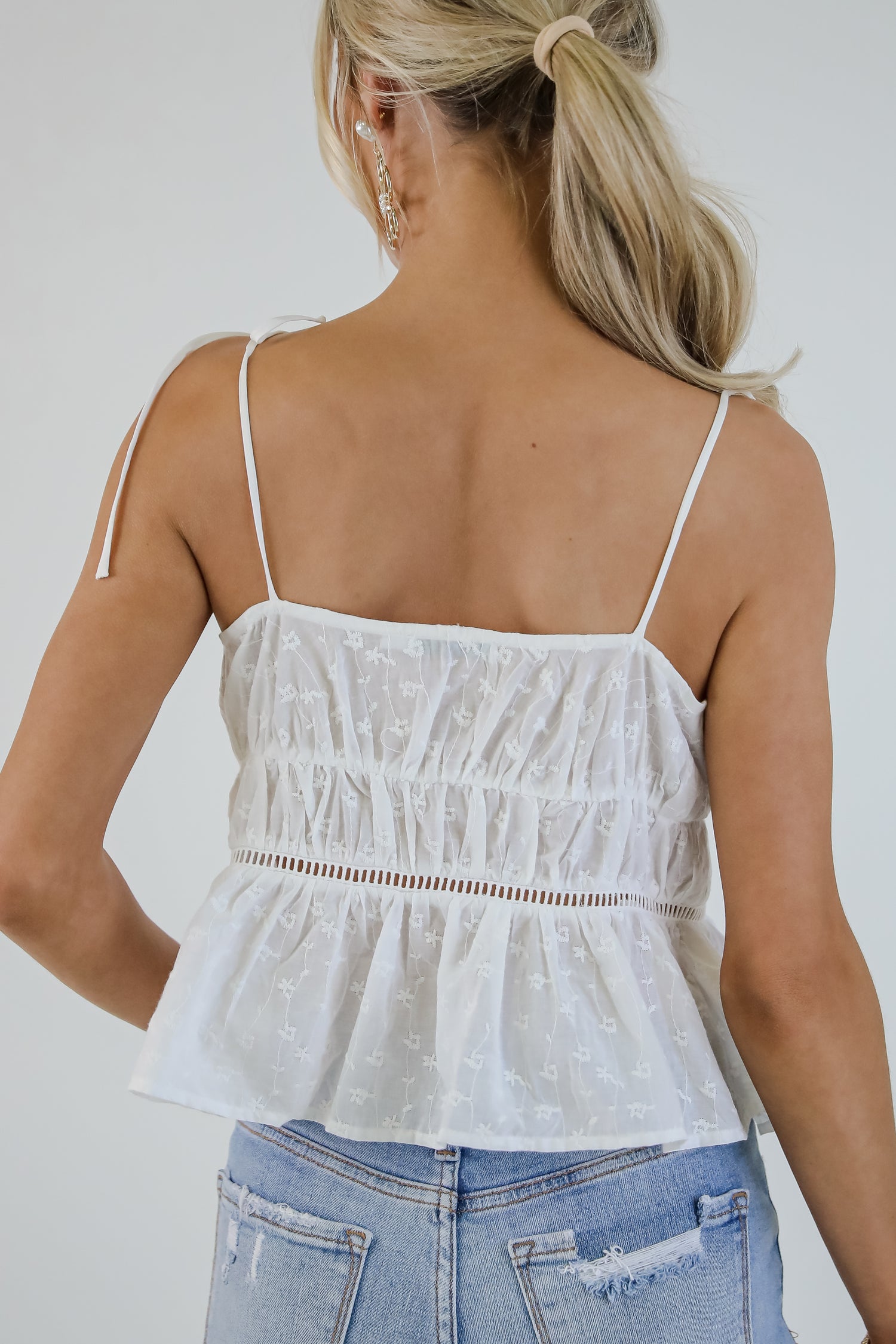 Never Told You White Eyelet Lace Tank