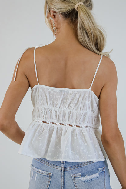 Never Told You White Eyelet Lace Tank