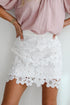 Seriously Sensational White Floral Crochet Mini Skirt