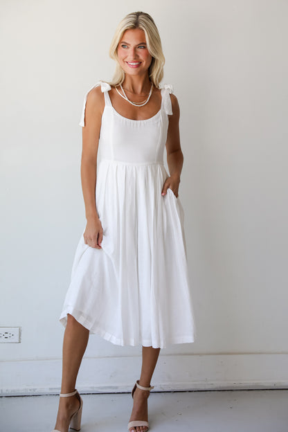 Luminous Glow White Culotte Jumpsuit