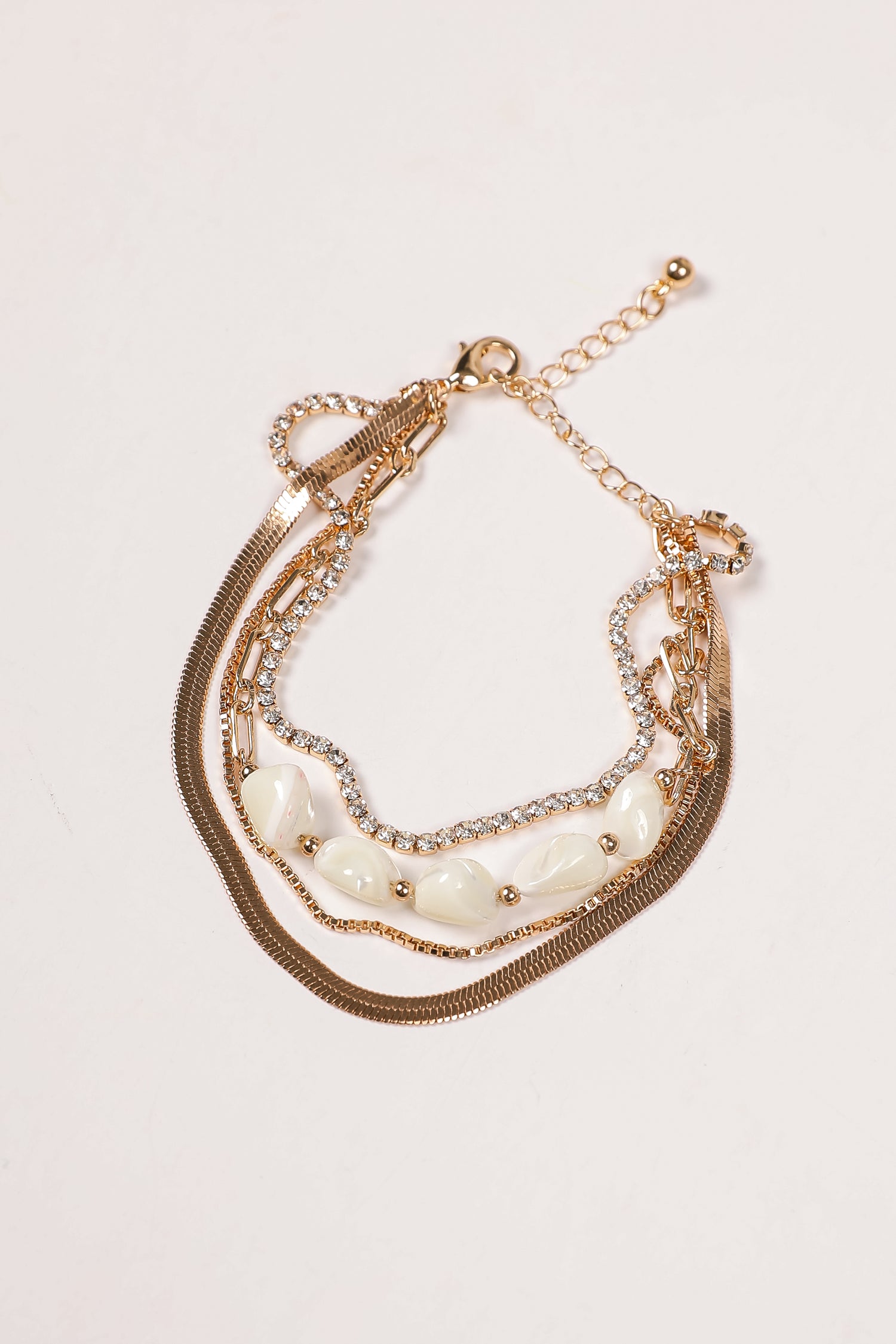 Eden White Layered Chain Bracelet