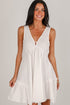Here You Are White Linen Mini Dress