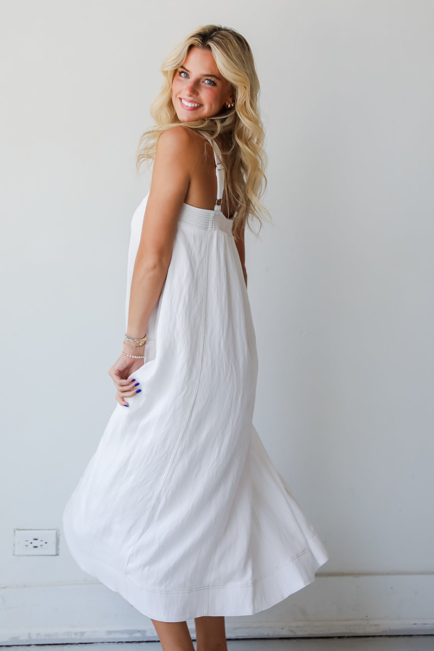 Deluxe Vision Off White Maxi Dress