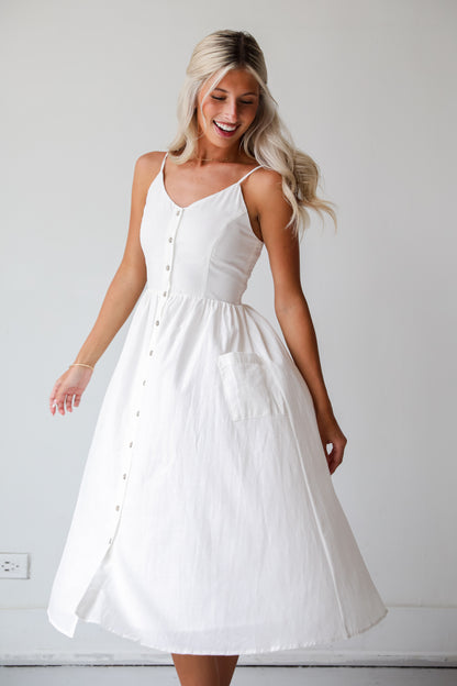 Remarkably Perfect White Midi Dress