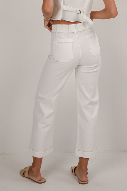 Poised Performance White Pants