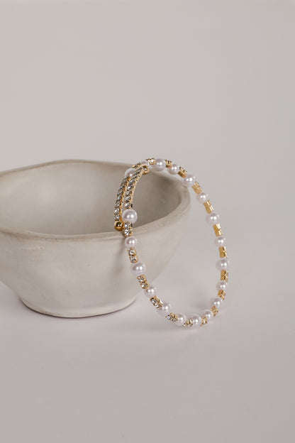 Chelsey Gold Pearl Cuff Bracelet