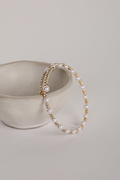 Chelsey Gold Pearl Cuff Bracelet