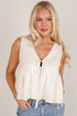 Just A Theory White Peplum Bow Tank