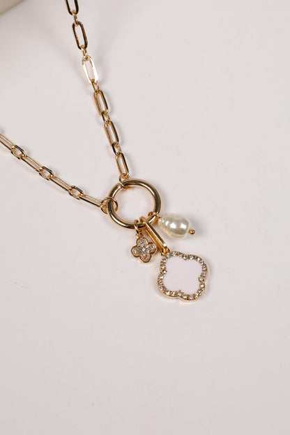 Amelia Quatrefoil Charm Necklace