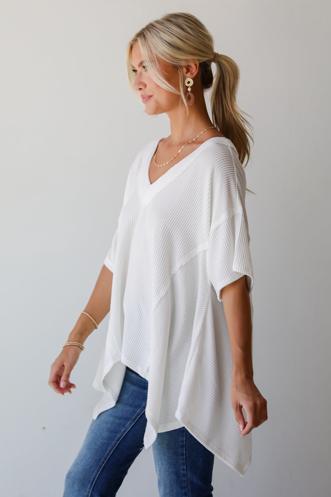 Essential Pick Off White Corded Top