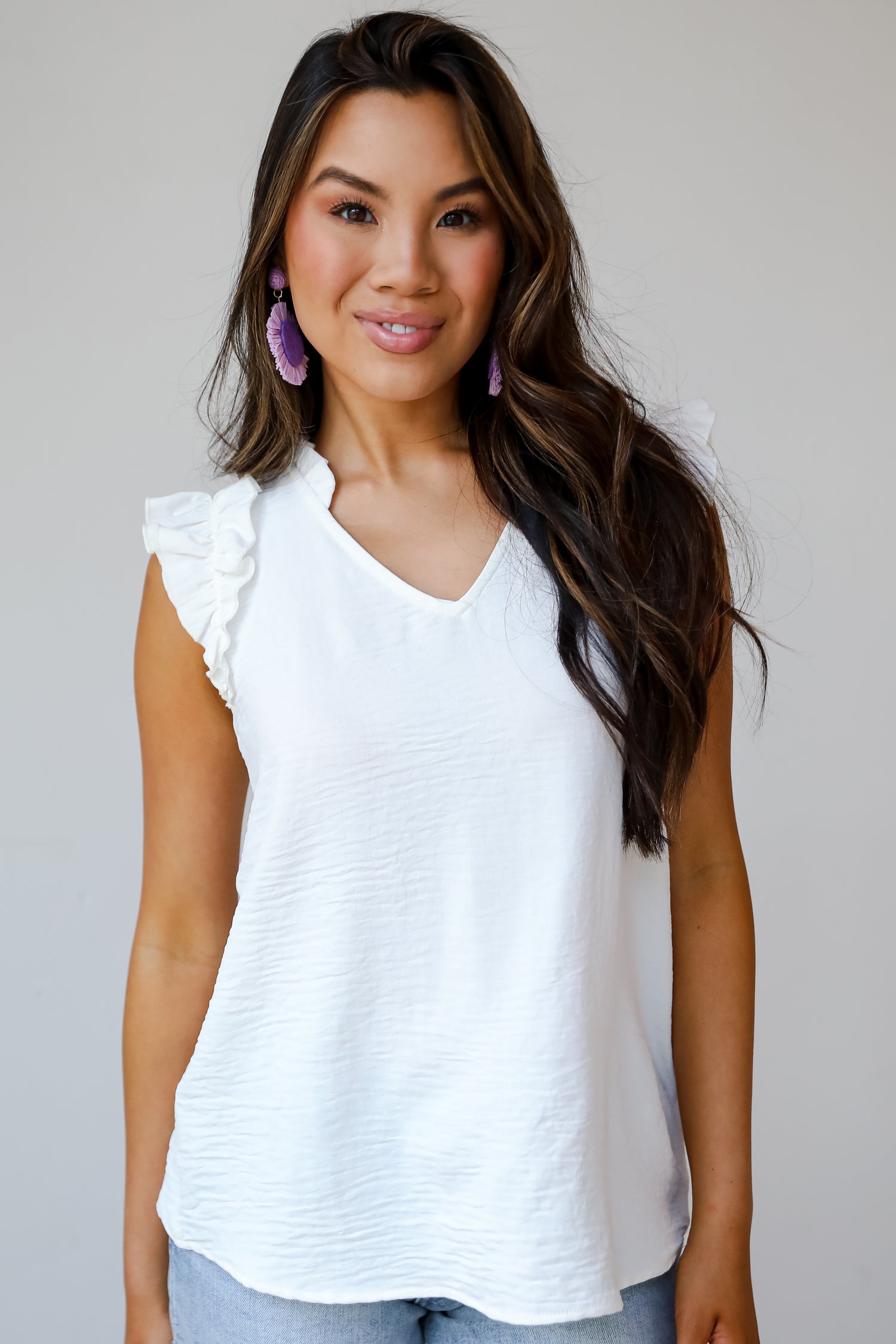 Definite Chicness White Ruffle Blouse