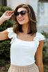 White Ruffle Tank