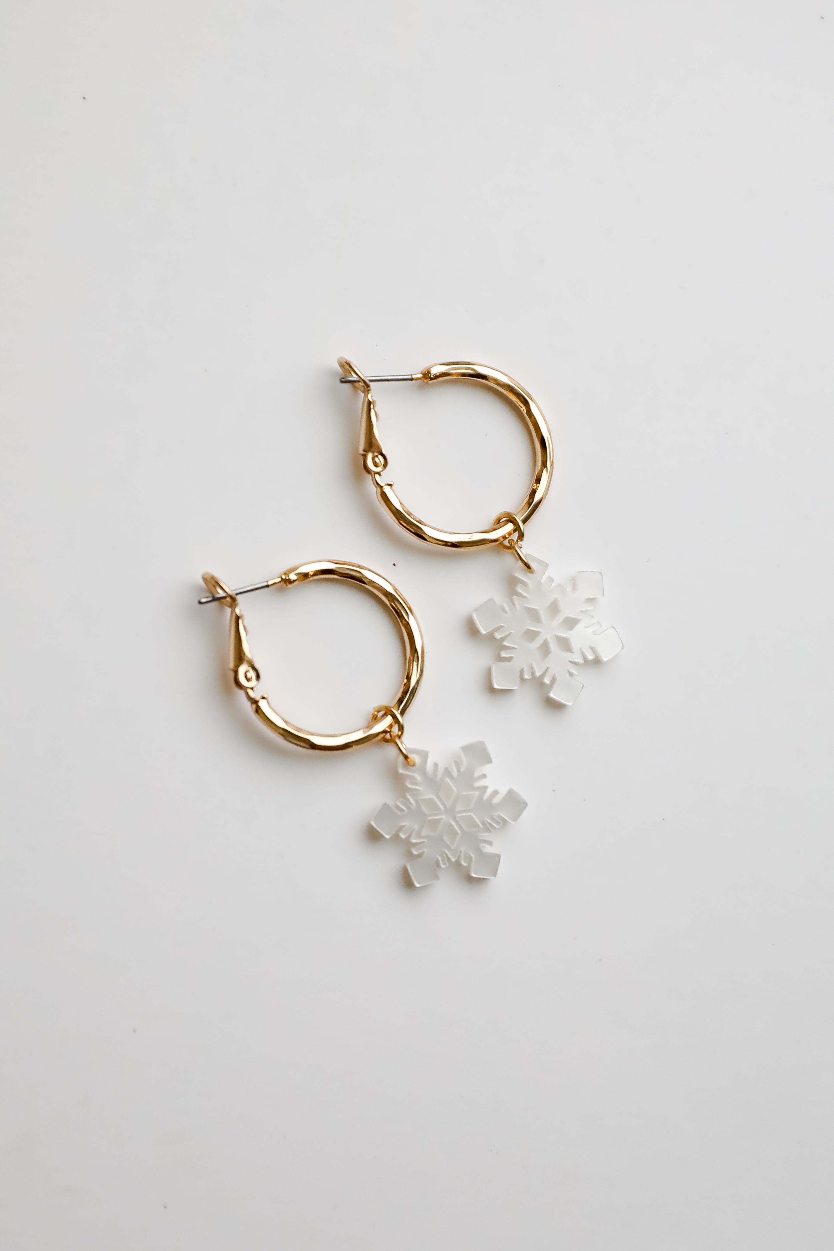 Natalie White Snowflake Drop Earrings