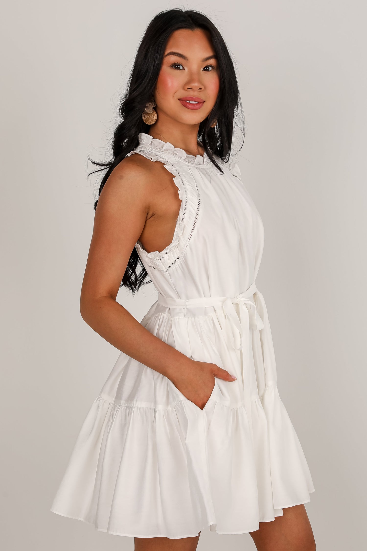 Running To You White Tiered Mini Dress